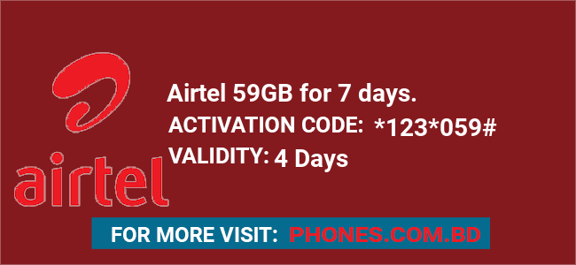 Airtel 59GB for 7 days.