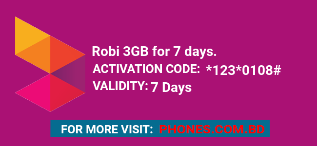 Robi 3GB for 7 days.